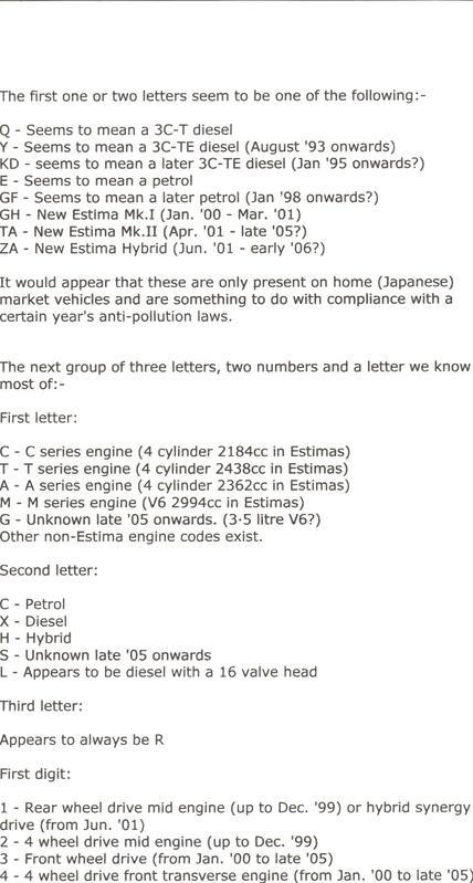 hope their are other estima or previa owners out their ... toyota lucida wiring diagram 